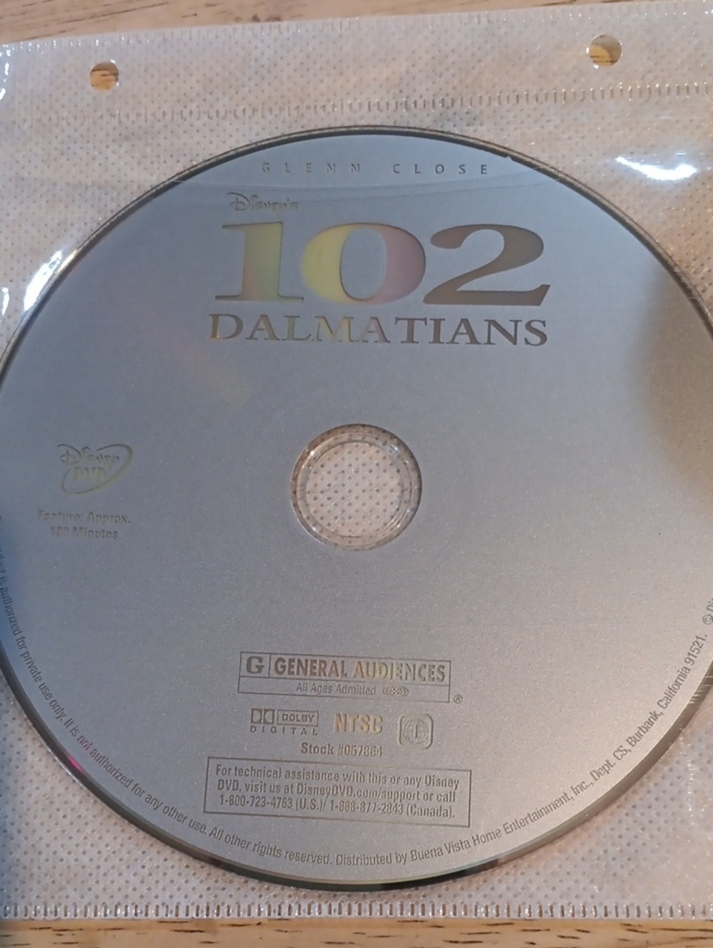 102 Dalmatians DVD *NO CASE*
